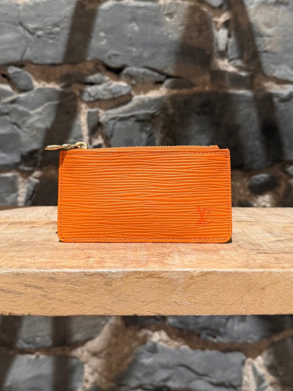 Louis Vuitton Vintage 2003 Orange Epi Leather Zip Key Pouch